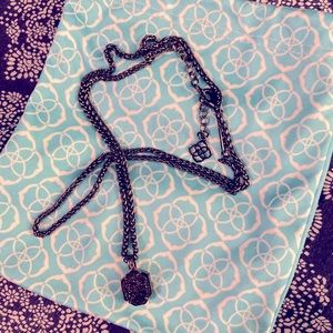 Kendra black gunmetal drusy necklace